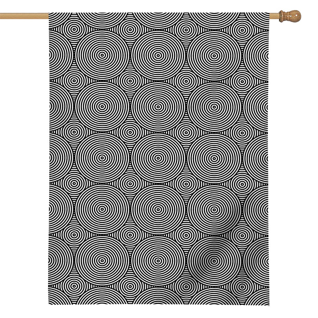 Psychedelic Circle Pattern Print House Flag
