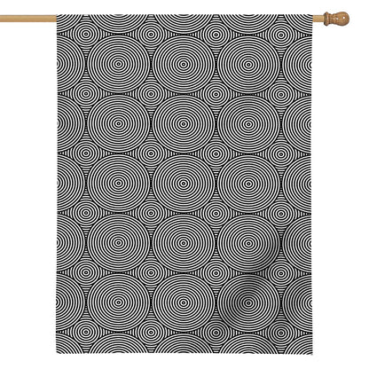 Psychedelic Circle Pattern Print House Flag