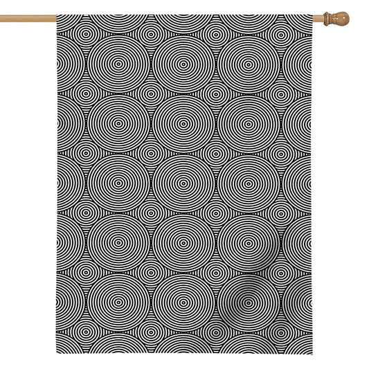 Psychedelic Circle Pattern Print House Flag