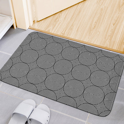 Psychedelic Circle Pattern Print Indoor Door Mat