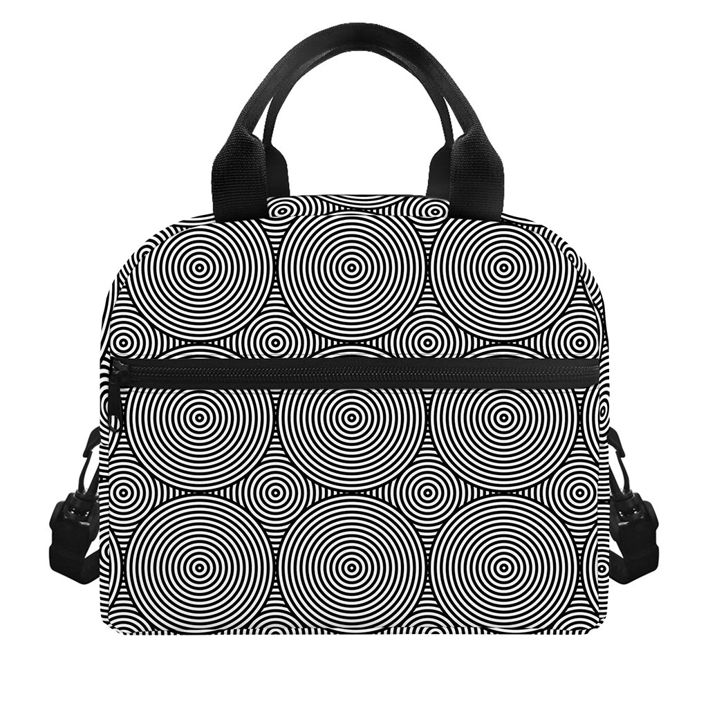 Psychedelic Circle Pattern Print Insulated Lunch Bag