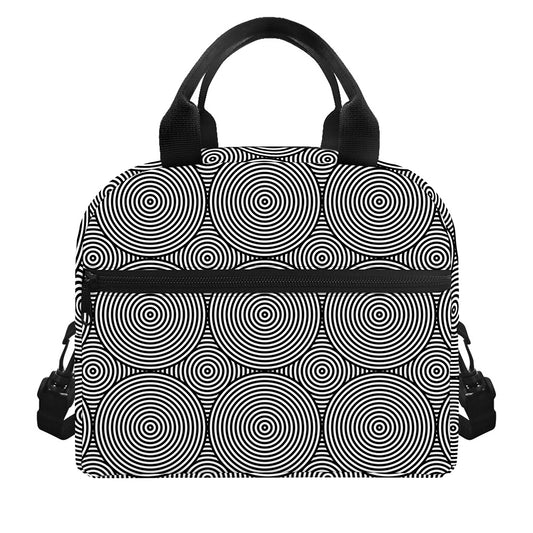 Psychedelic Circle Pattern Print Insulated Lunch Bag