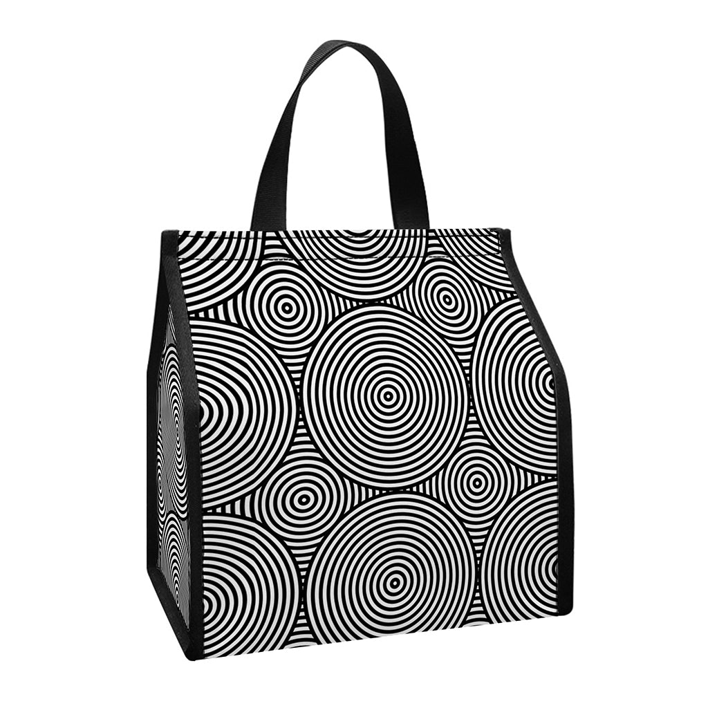 Psychedelic Circle Pattern Print Insulated Lunch Tote