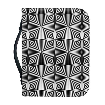 Psychedelic Circle Pattern Print Leather Bible Cover