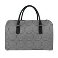 Psychedelic Circle Pattern Print Leather Duffel Bag