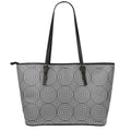 Psychedelic Circle Pattern Print Leather Tote Bag With Zipper