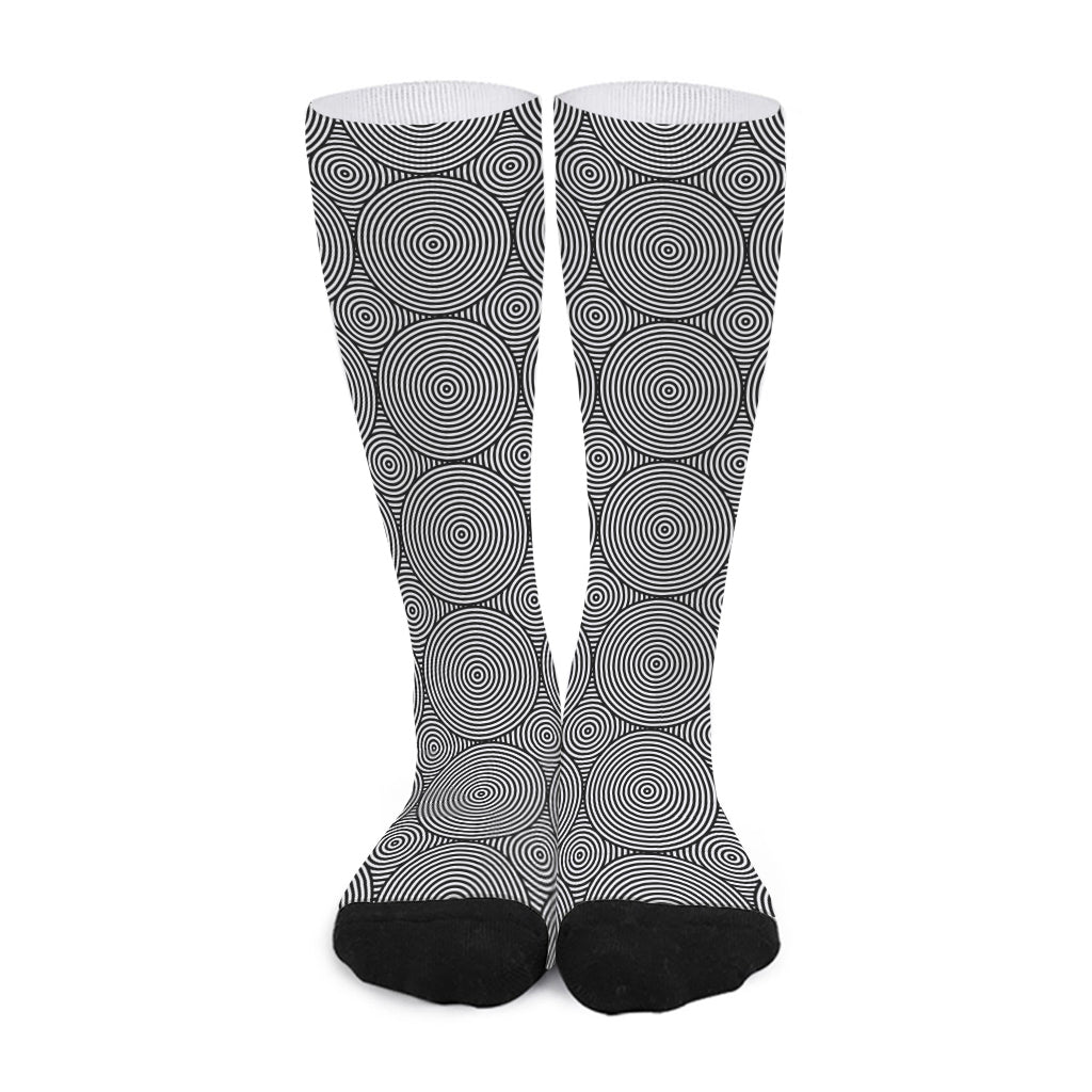 Psychedelic Circle Pattern Print Long Socks