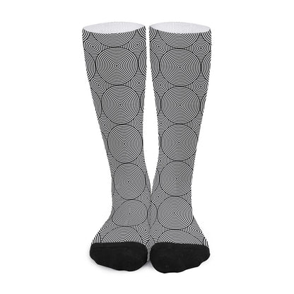 Psychedelic Circle Pattern Print Long Socks
