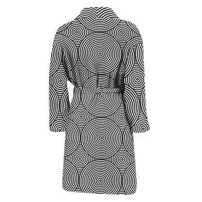 Psychedelic Circle Pattern Print Men's Bathrobe
