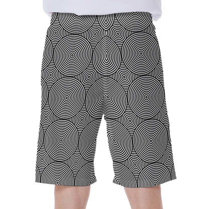 Psychedelic Circle Pattern Print Men's Beach Shorts