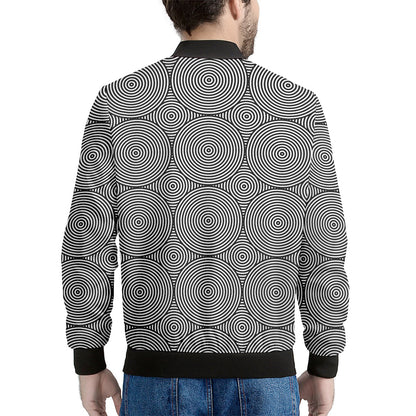 Psychedelic Circle Pattern Print Men's Bomber Jacket