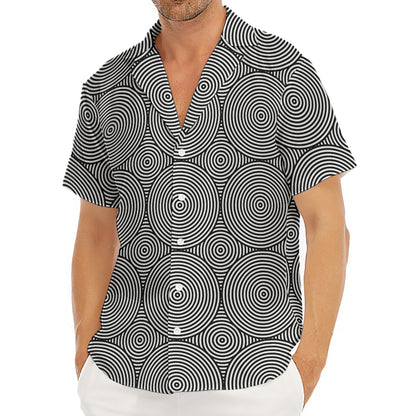 Psychedelic Circle Pattern Print Men's Deep V-Neck Shirt