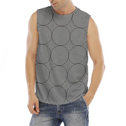 Psychedelic Circle Pattern Print Men's Fitness Tank Top