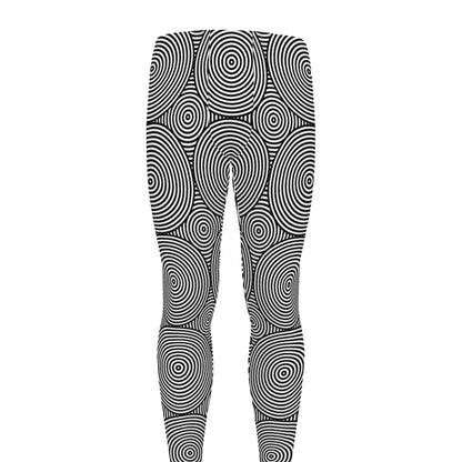 Psychedelic Circle Pattern Print Men's leggings