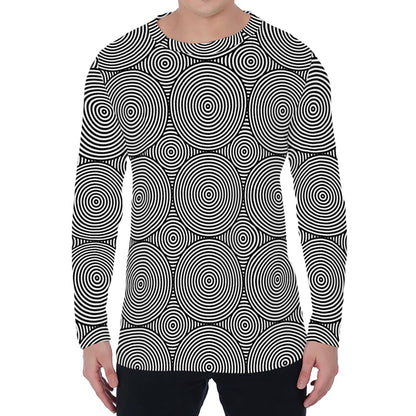 Psychedelic Circle Pattern Print Men's Long Sleeve T-Shirt