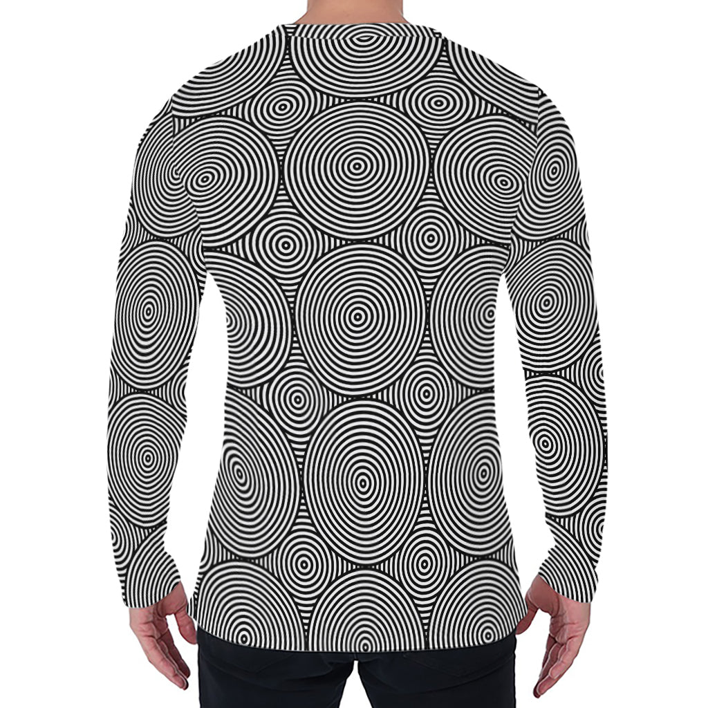 Psychedelic Circle Pattern Print Men's Long Sleeve T-Shirt