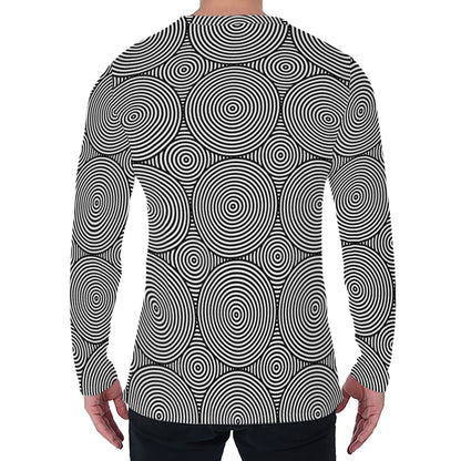 Psychedelic Circle Pattern Print Men's Long Sleeve T-Shirt