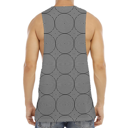 Psychedelic Circle Pattern Print Men's Muscle Tank Top
