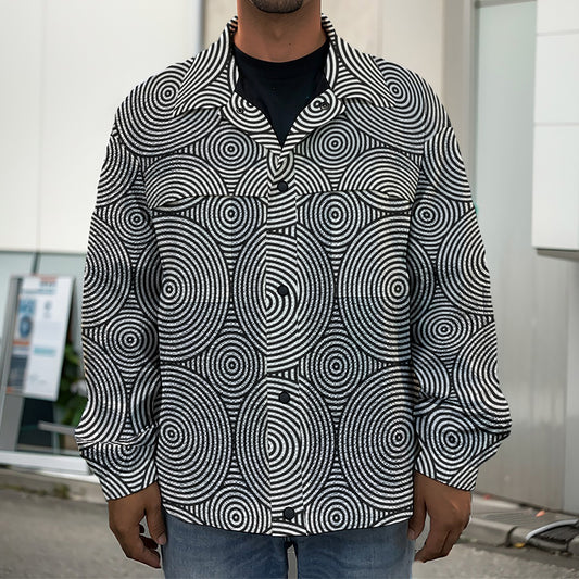 Psychedelic Circle Pattern Print Men's Shirt Jacket