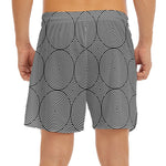Psychedelic Circle Pattern Print Men's Split Running Shorts