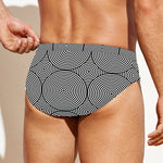 Psychedelic Circle Pattern Print Men's Swim Briefs