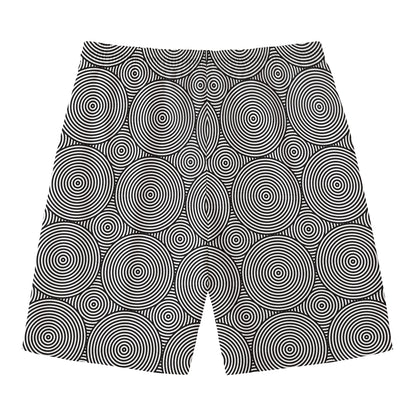 Psychedelic Circle Pattern Print Men's Swim Trunks