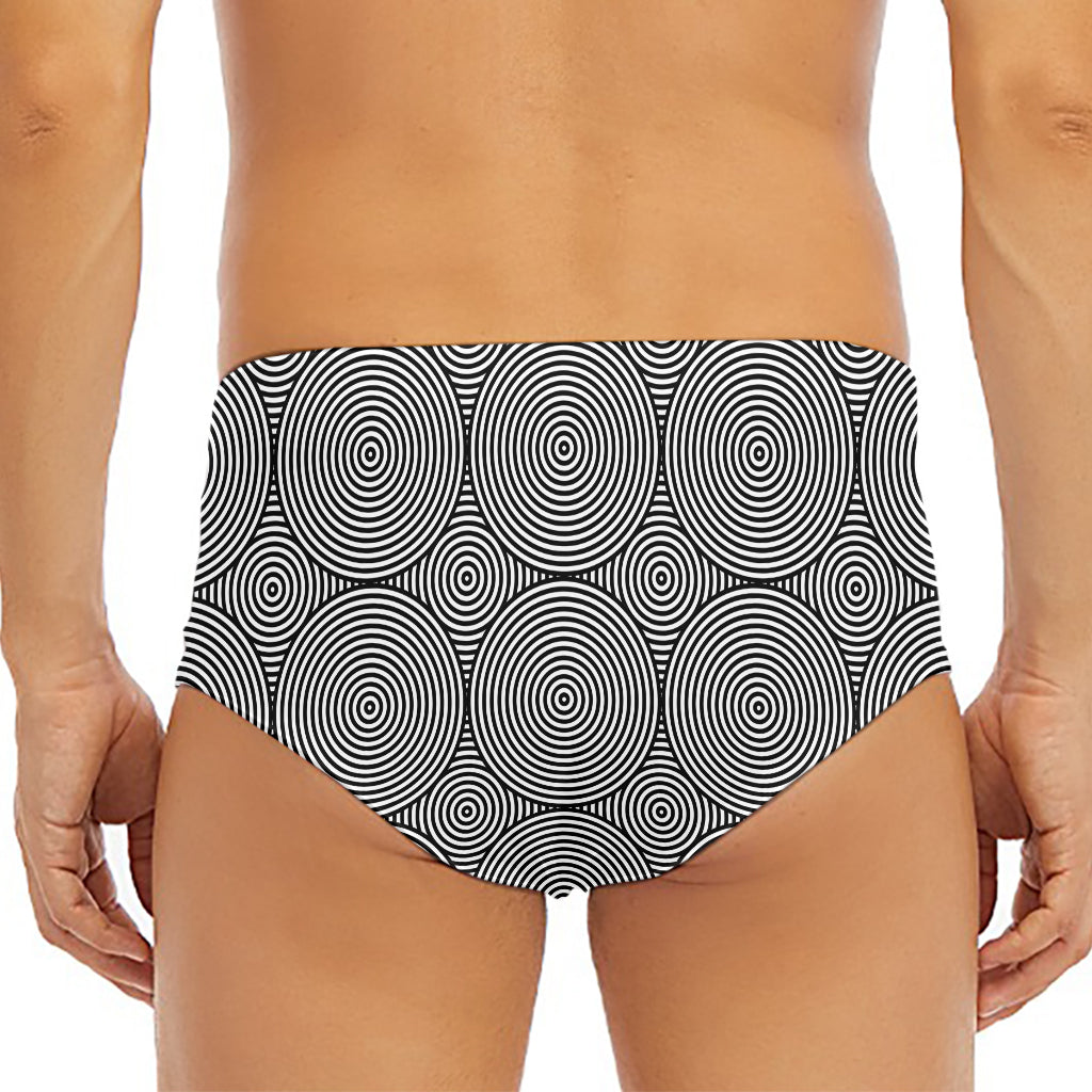 Psychedelic Circle Pattern Print Men's Triangle Swim Briefs