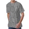 Psychedelic Circle Pattern Print Men's Velvet T-Shirt