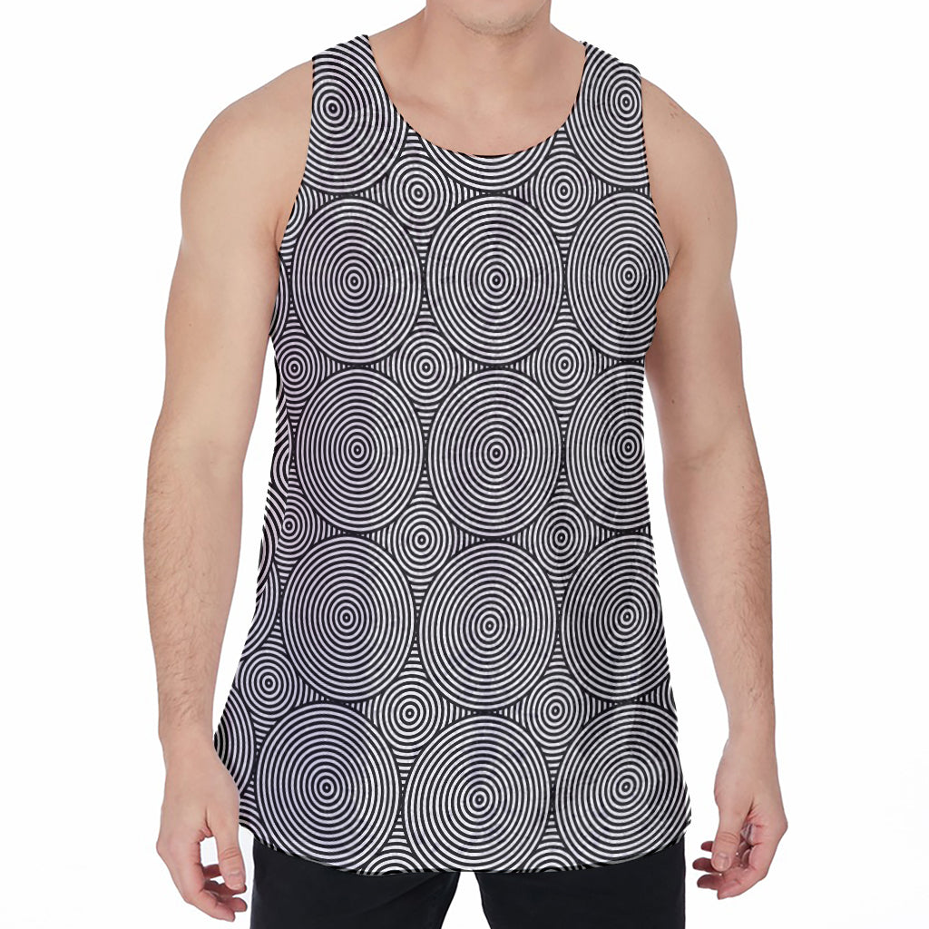 Psychedelic Circle Pattern Print Men's Velvet Tank Top