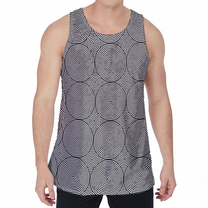 Psychedelic Circle Pattern Print Men's Velvet Tank Top