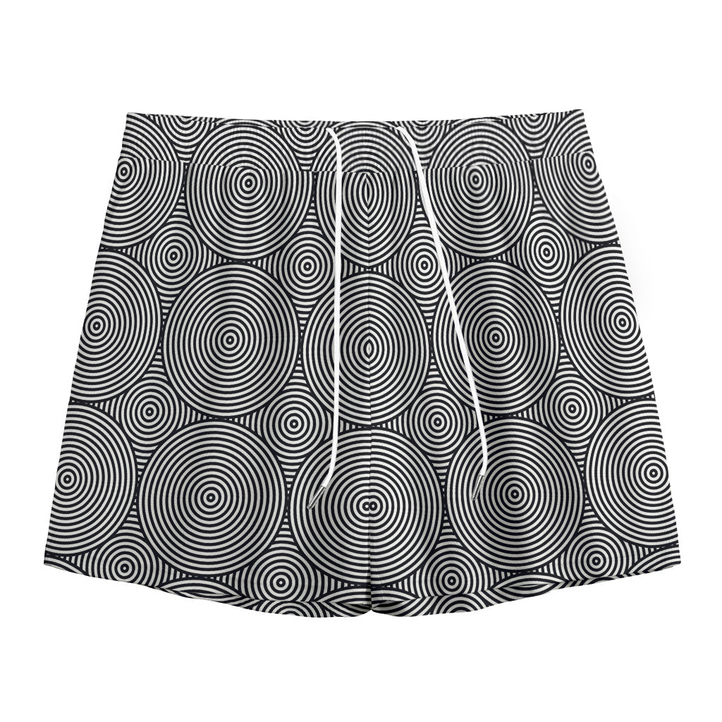 Psychedelic Circle Pattern Print Mesh Shorts