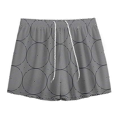 Psychedelic Circle Pattern Print Mesh Shorts