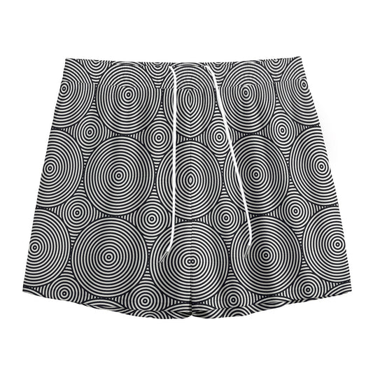 Psychedelic Circle Pattern Print Mesh Shorts