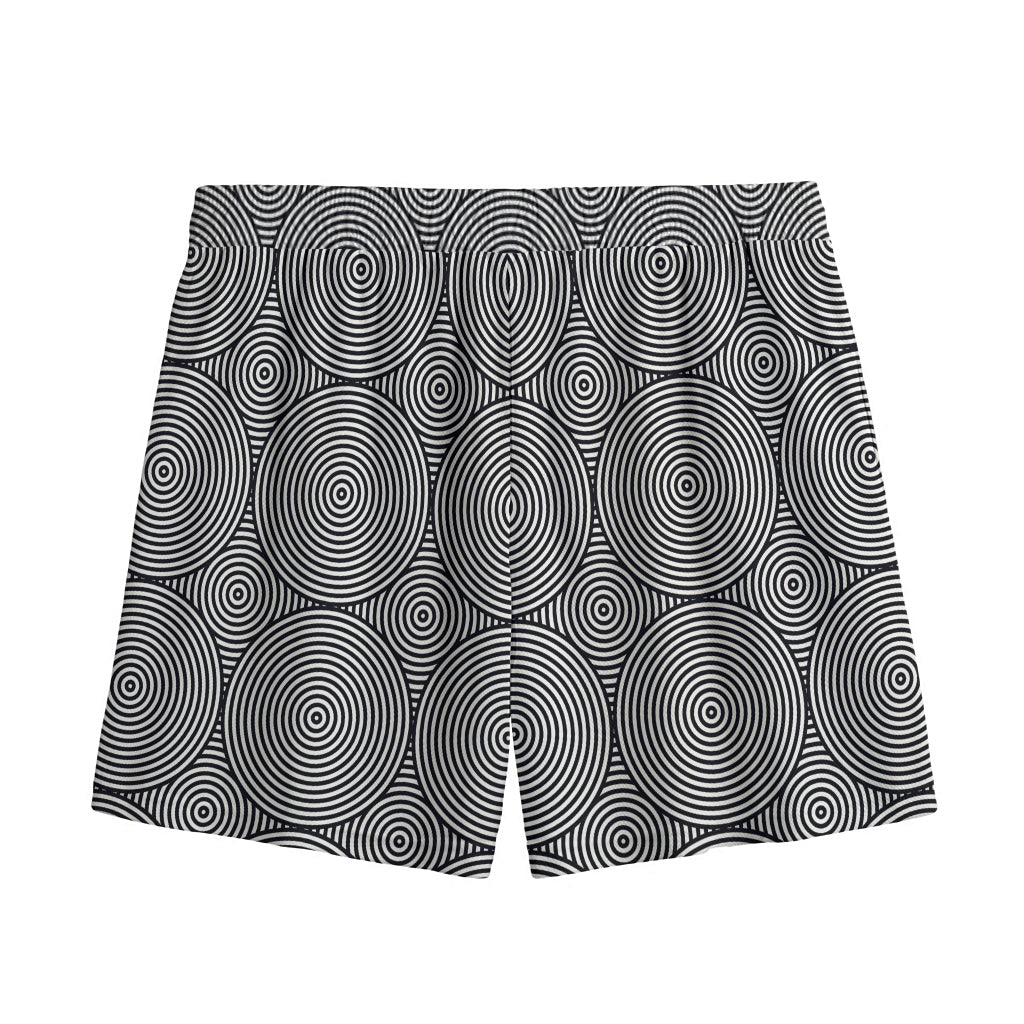 Psychedelic Circle Pattern Print Mesh Shorts