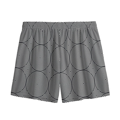 Psychedelic Circle Pattern Print Mesh Shorts