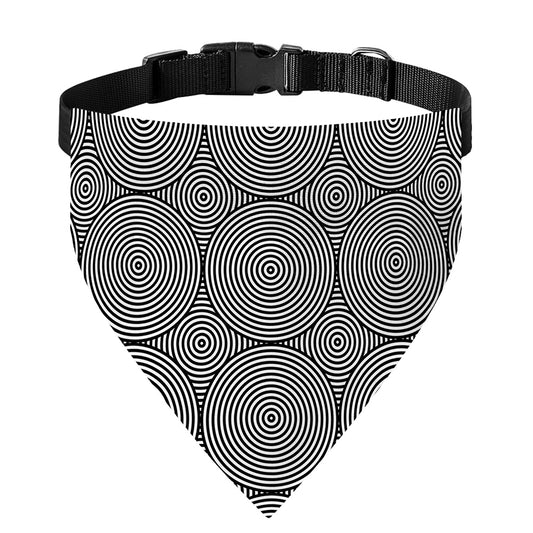 Psychedelic Circle Pattern Print Over The Collar Dog Bandana