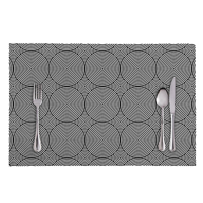 Psychedelic Circle Pattern Print Placemat