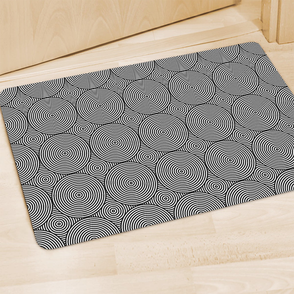 Psychedelic Circle Pattern Print Polyester Doormat