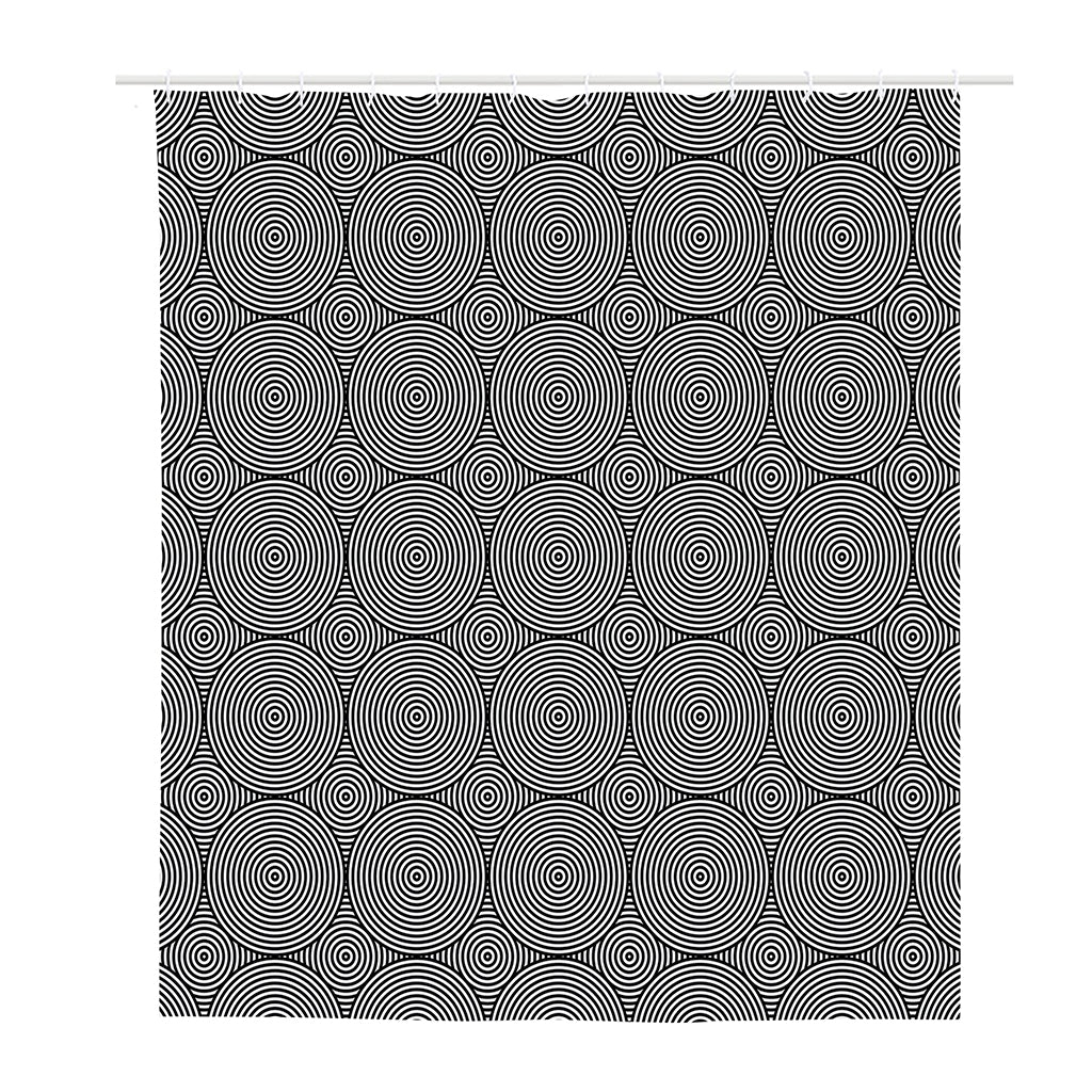Psychedelic Circle Pattern Print Polyester Shower Curtain