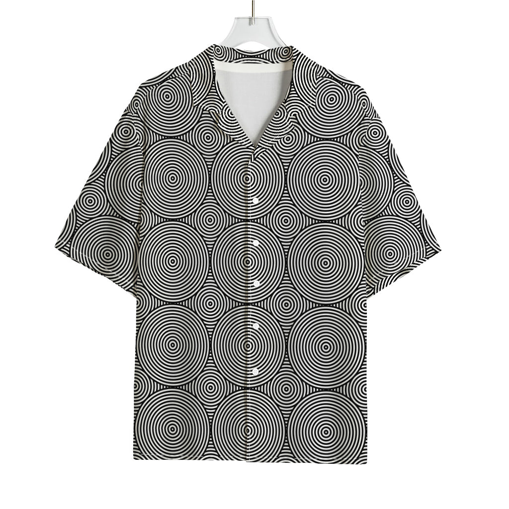 Psychedelic Circle Pattern Print Rayon Hawaiian Shirt