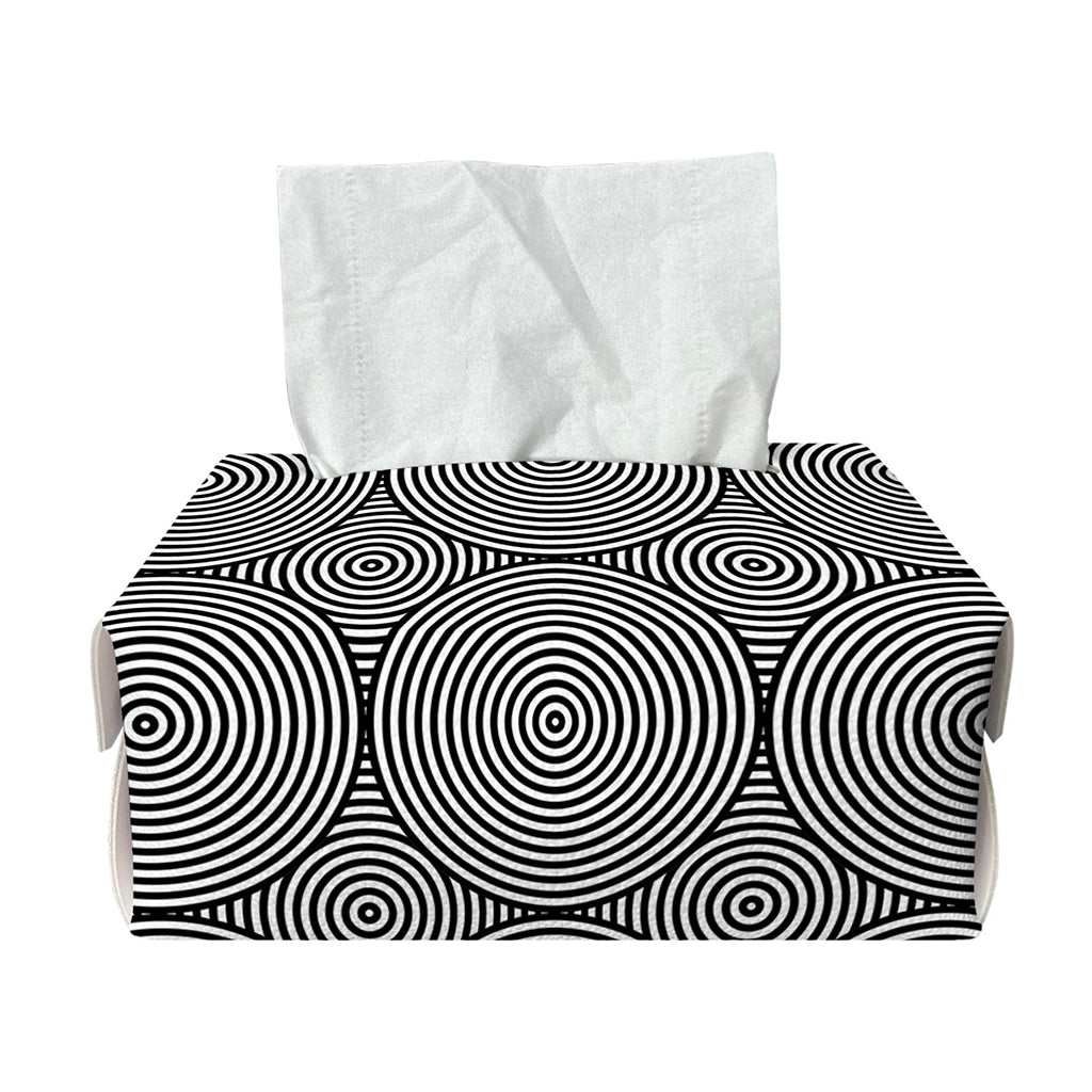 Psychedelic Circle Pattern Print Rectangle Tissue Box Cover