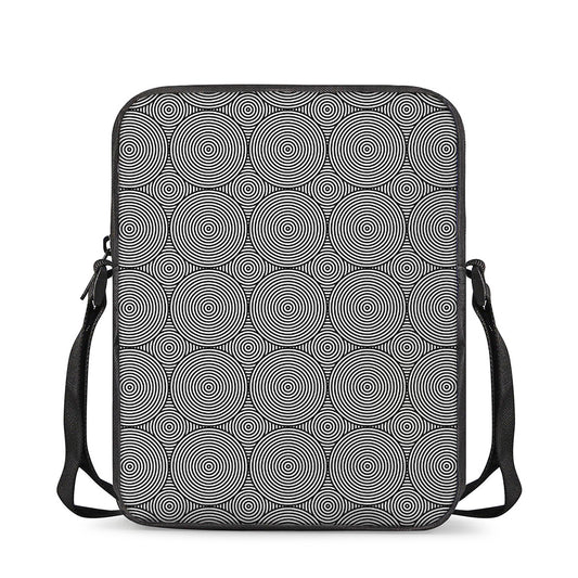 Psychedelic Circle Pattern Print Rectangular Crossbody Bag