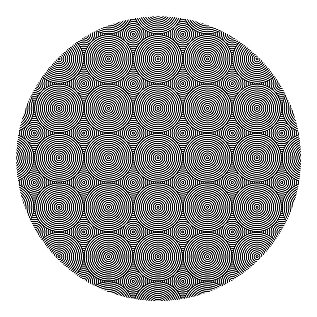 Psychedelic Circle Pattern Print Round Blanket
