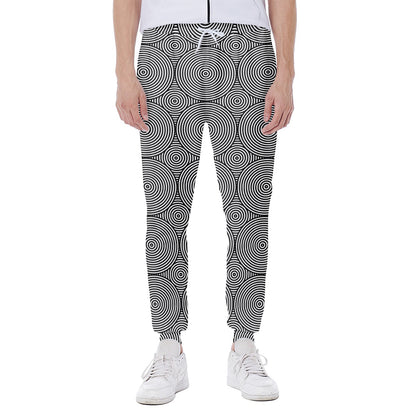 Psychedelic Circle Pattern Print Scuba Joggers