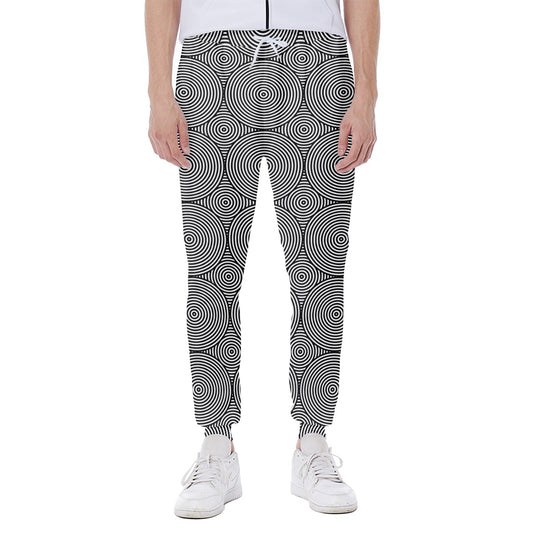 Psychedelic Circle Pattern Print Scuba Joggers