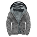 Psychedelic Circle Pattern Print Sherpa Lined Zip Up Hoodie