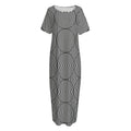 Psychedelic Circle Pattern Print Short Sleeve Long Nightdress