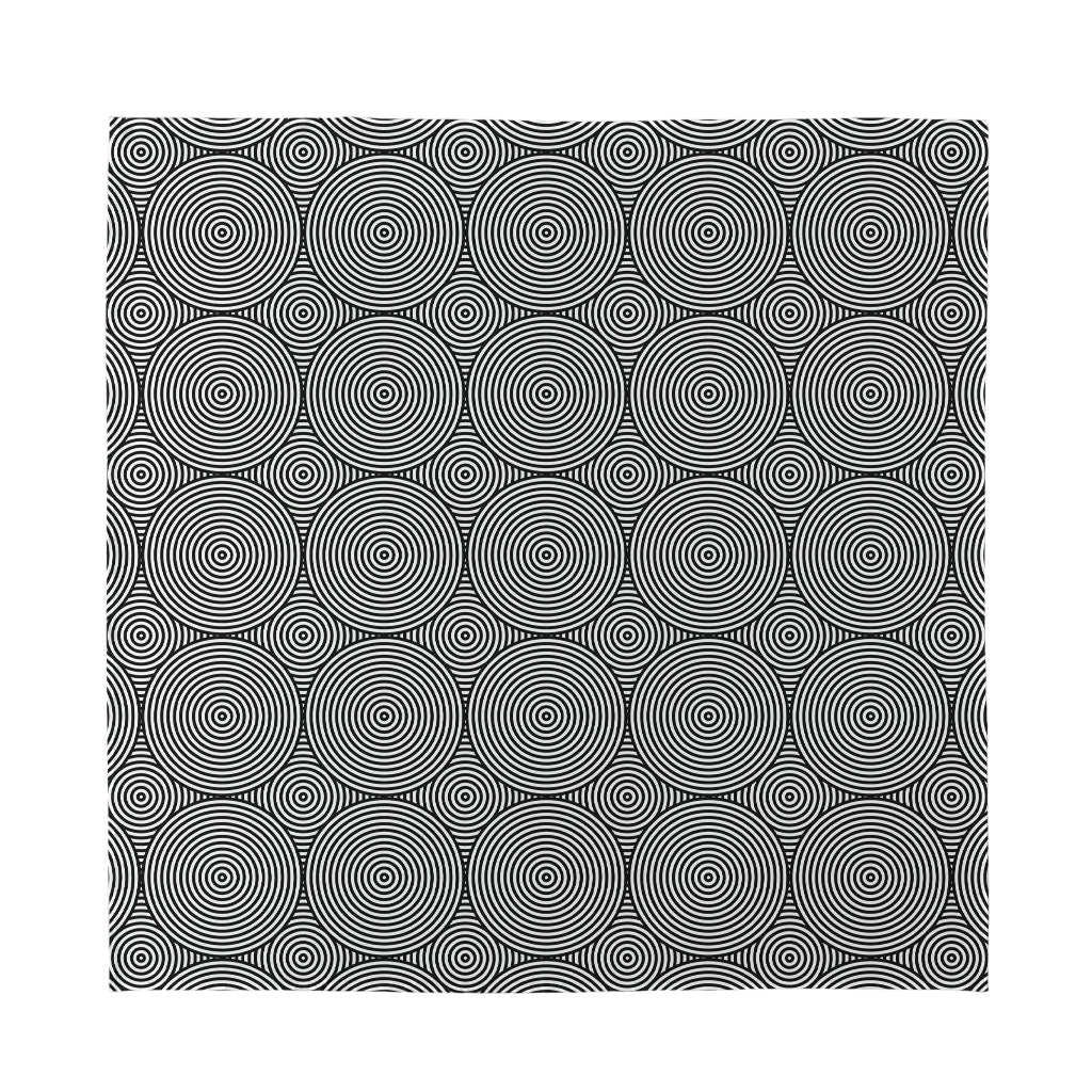Psychedelic Circle Pattern Print Silk Bandana
