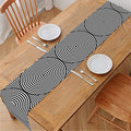 Psychedelic Circle Pattern Print Table Runner