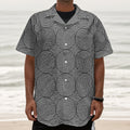 Psychedelic Circle Pattern Print Textured Short Sleeve Shirt